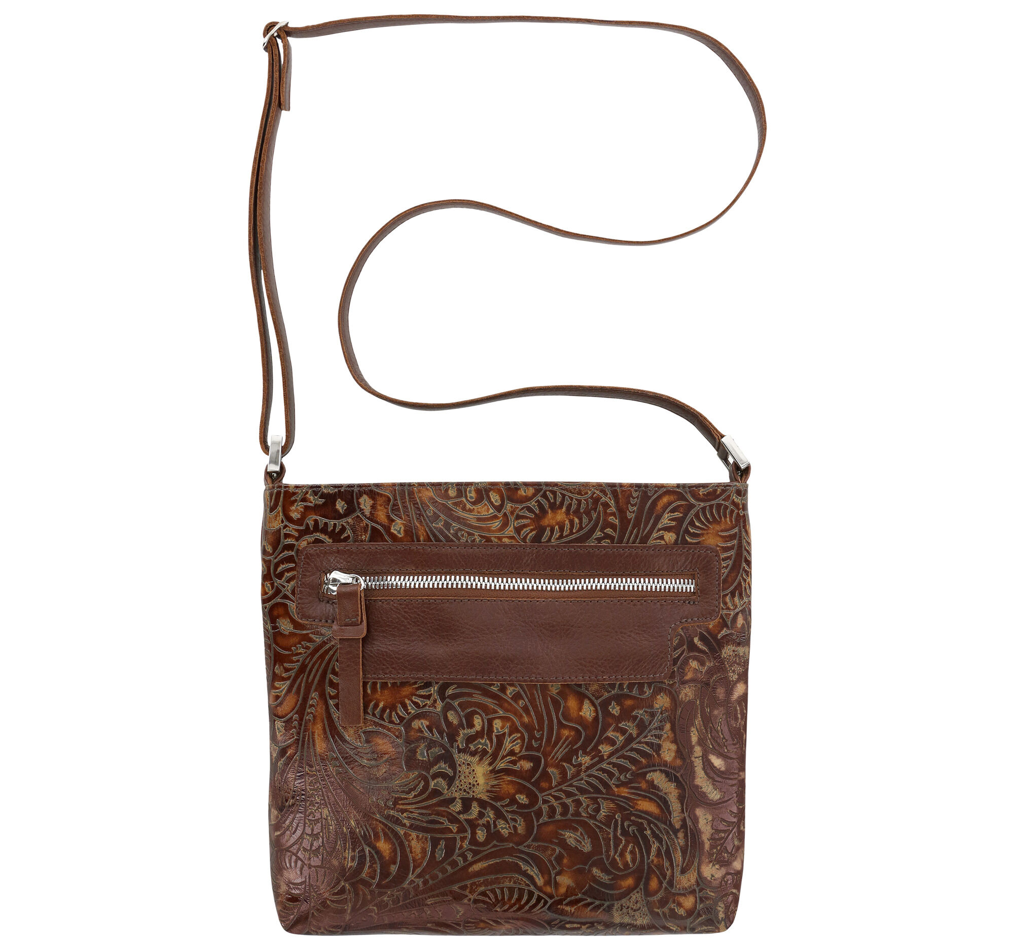 Buy Purple Floral Pattern Tulip Leather Jacquard Shoulder Bag by The Leather  Garden Online at Aza Fashions.