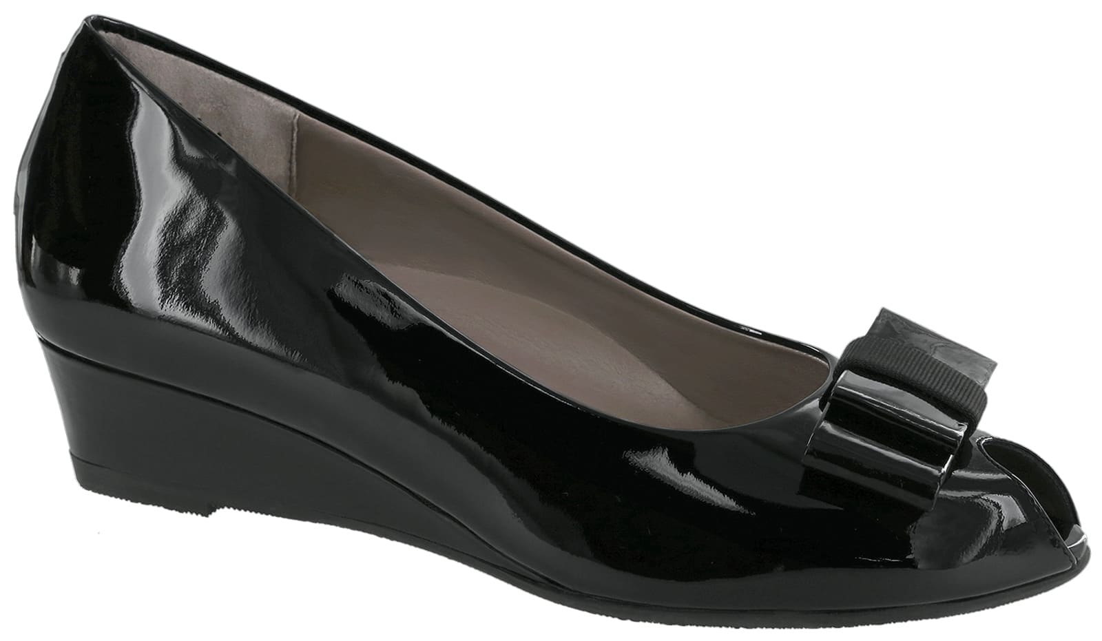 Black wedge peep toe shoes on sale